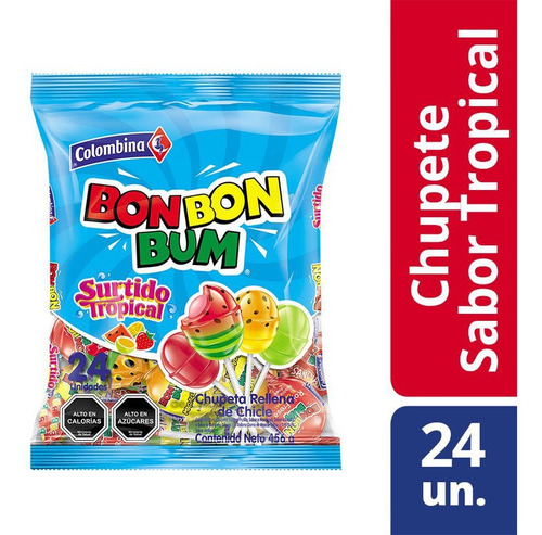 Caramelo Bon Bon Bum Colombina Tropical 456gr(1unidad)-super