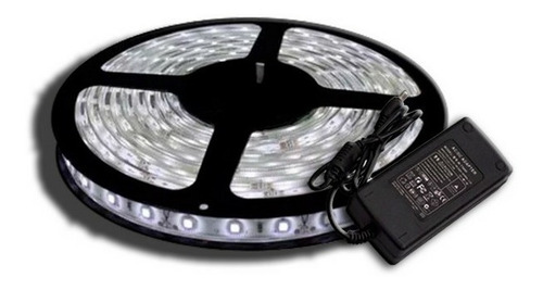 Imagen 3 de 3 de Tira Led 5050 Blanco Frio Fuente Autoadhesiva Rollo 5 Metros