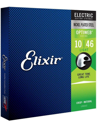 Encordoamento Elixir Cordas 010 Light Optiweb Guitarra