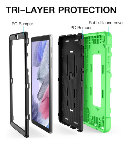 Funda Para Samsung Galaxy Tab A7 Lite Antigolpe Verde Claro Verde