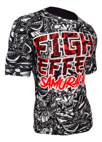 Rashguard Lycra Fight Effect Samurai Way Nogi Bjj Kick Mma