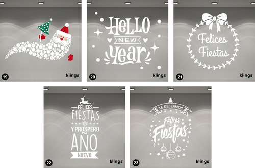 Vidrieras Plotter Vinilos Felices Fiestas Navidad