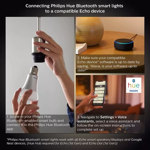 Philips Hue - Bombilla LED inteligente, funciona con Alexa y Asistente de  Google, un dispositivo certificado para humanos