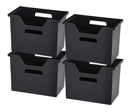 Caja De Archivos De Escritorio Iris Plástico Negro