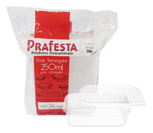 Pote Descartável 250ml Freezer Microondas Marmita 24un