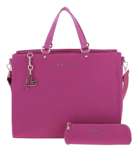 Bolsa Satchel Rosa Gorett Mujer Gs24015-p Diseño De La Tela Liso