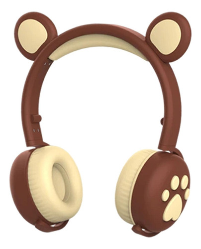 Cute Bear Ear Paws Auriculares Inalámbricos Marrón