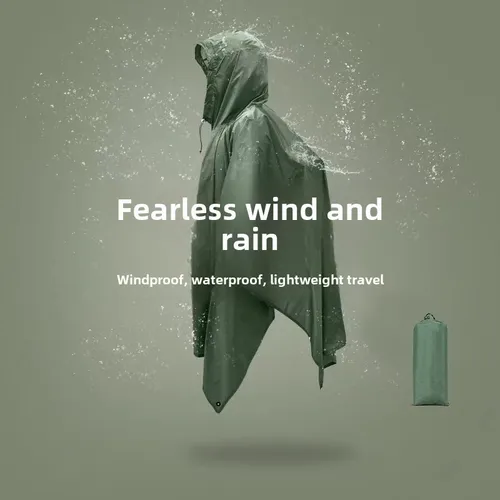Poncho De Lluvia Portátil Multifuncional Con Capucha Para Ad