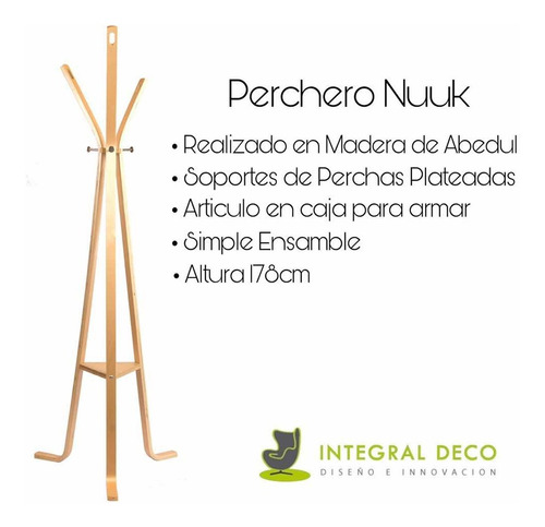 Imagen 6 de 10 de Perchero Nuuk De Pie Linea Nordica Escandinava Importado