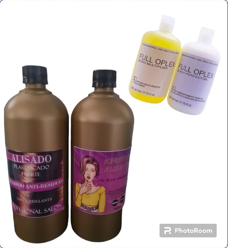 Kit Full Oplex 550 Ml + Keratina Alizante De Litro + Shampoo