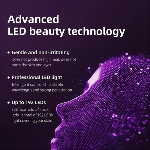 Fototerapia Mascara Led Facial Y Cuello 7 Colores