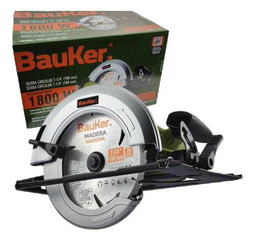 Sierra Circular 7 1/4  1800w 5500rpm Uso Profesional Bauker