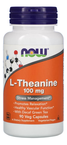 Suplemento Em Cápsulas Now  Now Foods L-theanine Pote L-theanine Em Unidade