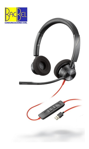 Audífonos Usb-micrófono Plantronics Blackwire 3320 Stereo Nc Color Negro