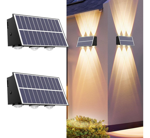 Lámpara De Luz Solar Impermeable Exterior De Pared Led 2pzs