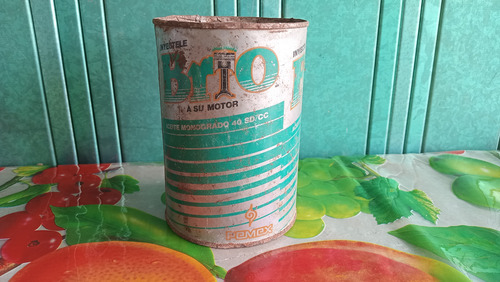Lata Vacía Antigua Marca Brio Aceite Pemex Colección (Usado)