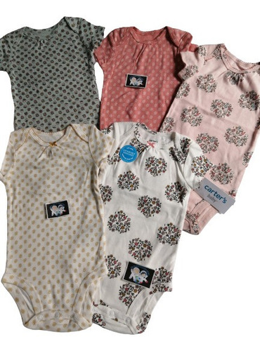 Bodys Mamelucos Carters Manga Corta X5unid Niña 6,9,18y24mes