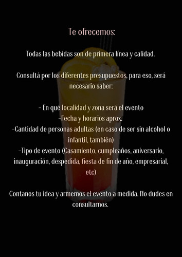 Imagen 4 de 9 de Barman Y Barra Móvil Para Eventos