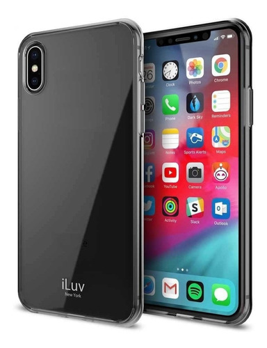 . Funda Iluv Vyneer Para iPhone XS Max Humo Translucido