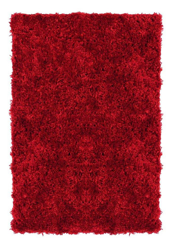 Tapete Tufting Foffo Retangular Poliéster 150x200 Cm Verm... Cor Vermelho