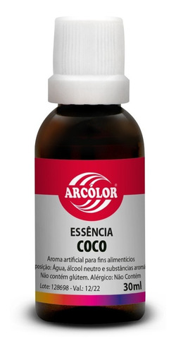 Aroma Artificial Coco Arcólor Frasco 30ml