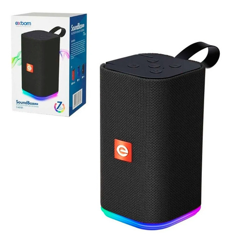 Caixa De Som Bluetooth Portátil Com Led Rgb Usb Micro Sd Fm