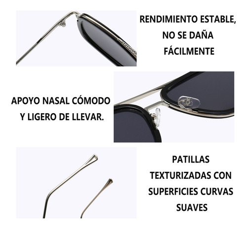 A 3pcs Lentes Sol Tony Stark Spiderman Vengadores Infinity