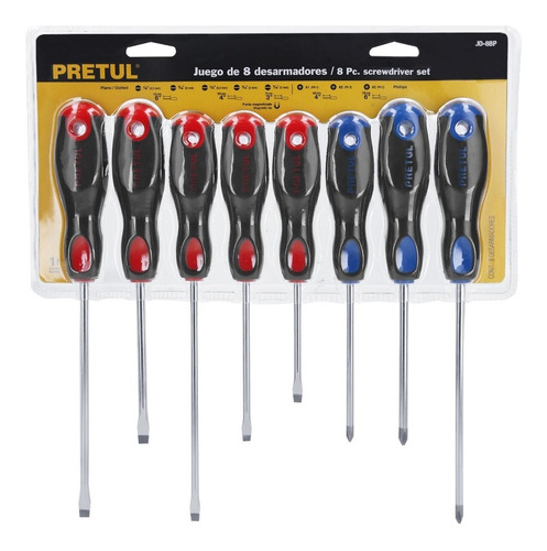 Juego De Desarmadores 8 Pz Mango Comfort Grip Pretul 20219