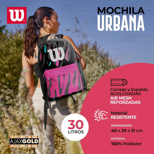 Imagen 5 de 9 de Mochila Wilson Mujer Urbana Deportes Gym Porta Notebook