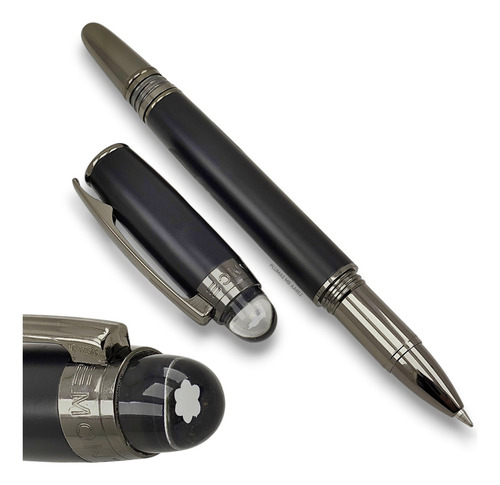 Pluma Rollerball Montblanc Starwalker Ultrablack Negro Ma #s Negro Mate Filos Pavonados Negro (Reacondicionado)