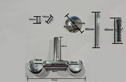 Imagem 2 de 2 de Kit Suporte Teto Duplo 19 Mm De Alumínio | Admirare