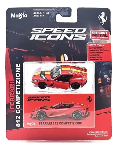 Ferrari 812 Competizione Vermelha - Speed Icons 1/64 Maisto