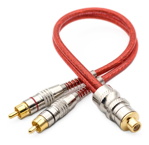 Imagem 2 de 4 de 2 Cabos Y Rca Blindado Techone 2 Machos Vermelho Blindados