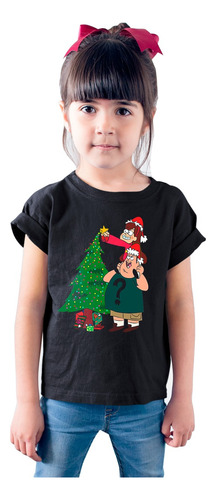 Playera Unisex Navidad Gravity Falls Mabel Y Soos Arbol