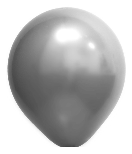 Balão Cromado 16 Diversas Cores 12 Unid Art Latex Cor Prata