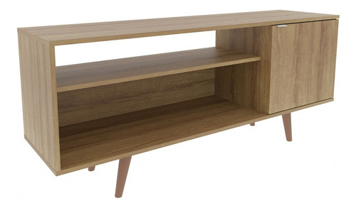 Rack Para Tv Até 42 Polegadas 1 Portas R1486 Amêndoa - Cor Marrom-escuro