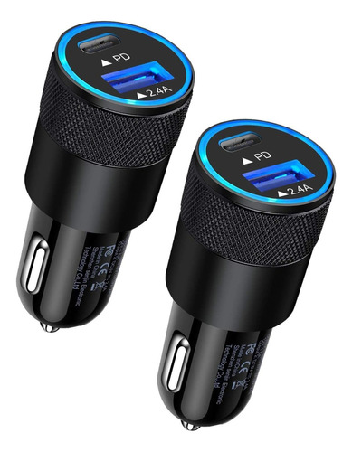 Cargador De Coche Usb C De 30 W, Pd 3.0 Carga Rápida