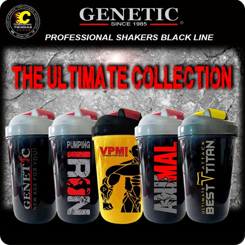 Imagen 5 de 10 de Vaso Batidor Shake Black Genetic 600 Ml Proteínas Sin Grumos