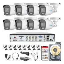 Comprar Kit Circuito Cerrado Hilook Dvr 8 Canales 8 Camaras 1080p 2mp Full Hd Thc-b129-ps Colorvu Audio Integrado Video A Color Las 24\u002F7 Video Baluns + Disco Duro 1tb