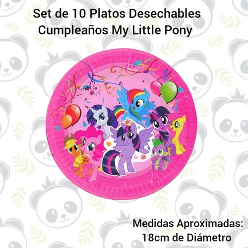 Set De 10 Platos Desechables Cumpleaños My Little Pony 