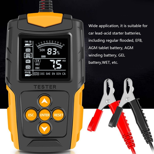 Probador De Batería Digital Lcd De 12v/24v Para Auto