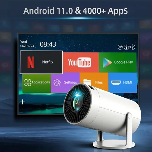 Mini Proyector Con Wifi Y Bluetooth, Soporte De 4k 1080p - J