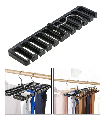 2 Clothes Racks Belt Storage Holder Ties Black