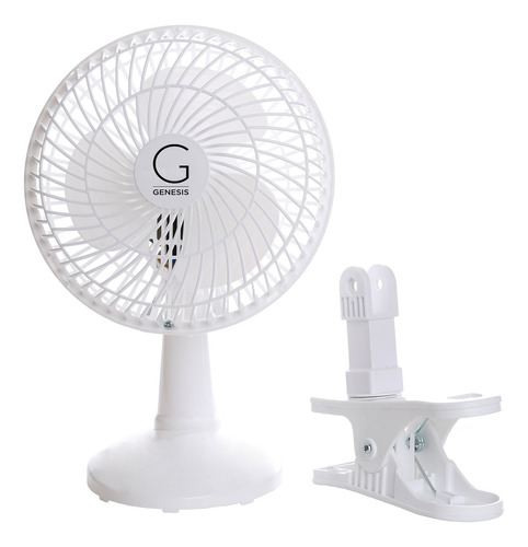 Genesis Ventilador De Mesa Convertible Con Clip De 6 Pulgad