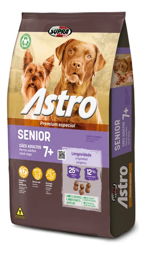 Supra Astro Senior comida perro +7 años 14 kg