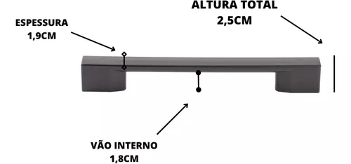 Kit 1 Puxador de Gaveta Armario Puxadores Moveis 160mm