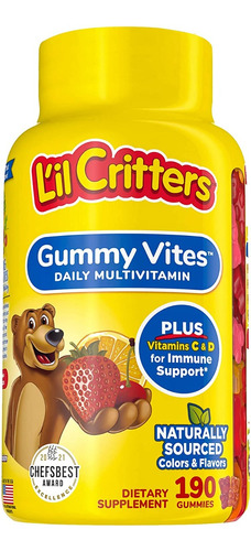 Lil Critters Gummy Bear Vitaminas, 190-unidades Botellas