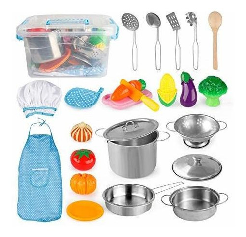 D-fantix Pretend Play Toy Accesorios De Cocina, Juego De Oll