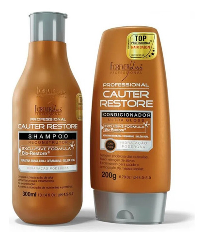 Kit Shampoo E Condicionador Cauter Restore Forever Liss