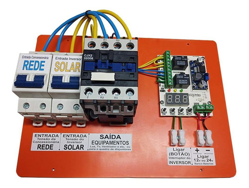 Imagem 5 de 6 de Quadro De Automação Sistema Solar Liga Desliga Inversor 110v